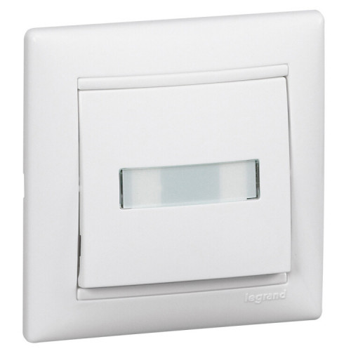 Valena Белый Выключатель без фиксации с подсветкой с держателем этикетки 10A 12В | 774217 | Legrand
