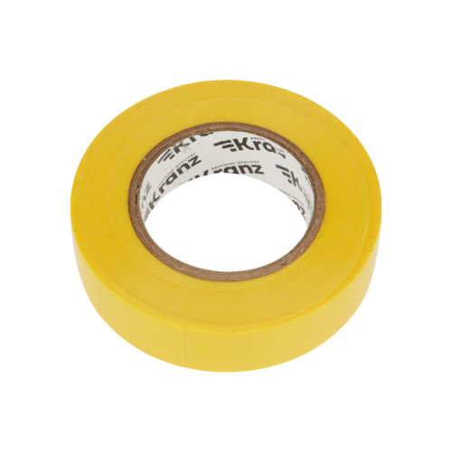 Изолента ПВХ 19 мм х 25 м, желтая , упаковка 5 роликов | KR-09-2202 | Kranz