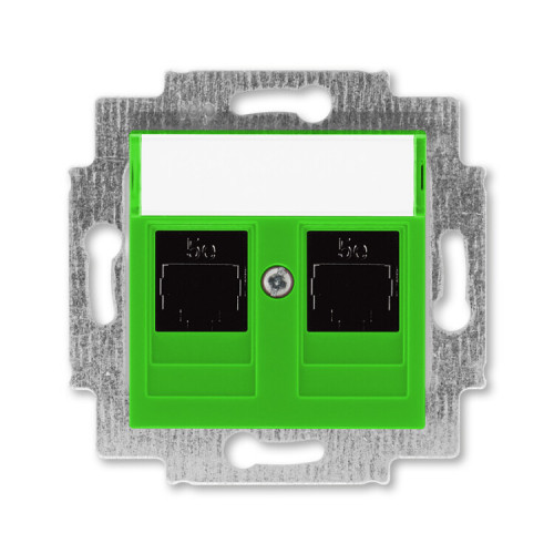 ABB Levit Зелёный Розетка комп. 2-ая 2хRJ45 категория 5e | 5014H-A51018 67W | 2CHH295118A6067 | ABB