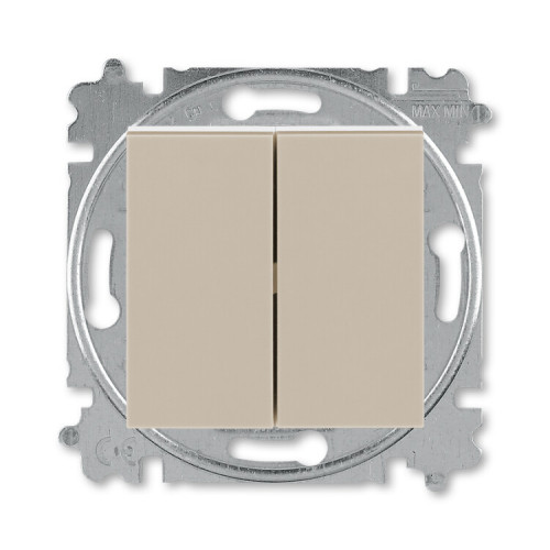 ABB Levit Кофе макиато / белый Выключатель кнопочный 2-кл. | 3559H-A87445 18W | 2CHH598745A6018 | ABB