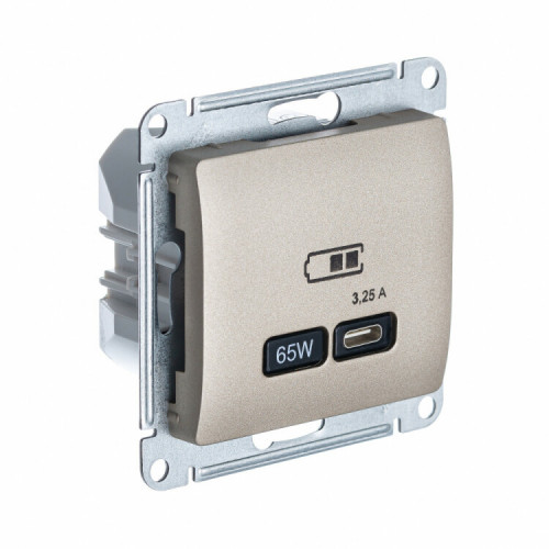 GLOSSA ТИТАН USB РОЗЕТКА тип-C 65W высокоскор.заряд. QC PD | GSL000427 | SE