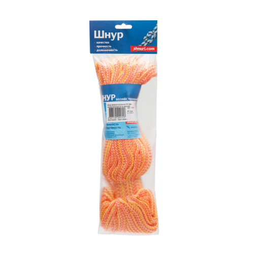 Шнур вязанно-плетенный ПП 3 мм хозяйств., цветной, 50 м | 139925 | Tech-KREP