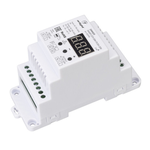 Диммер SMART-D19-DIM-PUSH-DIN (230V, 2A, TRIAC, 2.4G) (Arlight, IP20 Пластик, 5 лет) | 032994 | Arlight