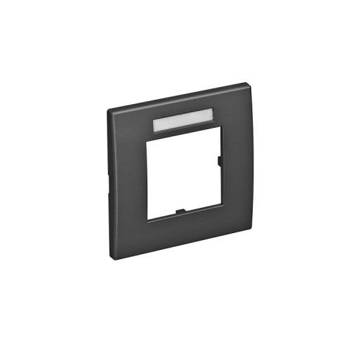 Рамка одинарная Modul45 (с полем д/маркировки.,горизонт.,84x84 мм,черный) (AR45-BF1 SWGR) | 6119334 | OBO Bettermann