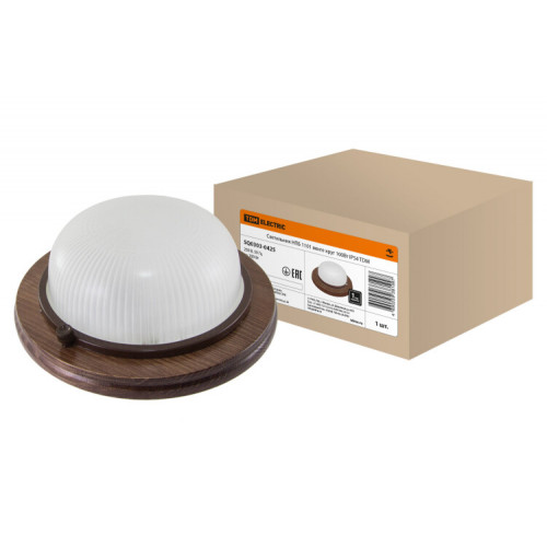 Светильник пылевлагозащищенный под лампу для ЖКХ НПБ1101 венге круг 100Вт IP54 | SQ0303-0425 | TDM