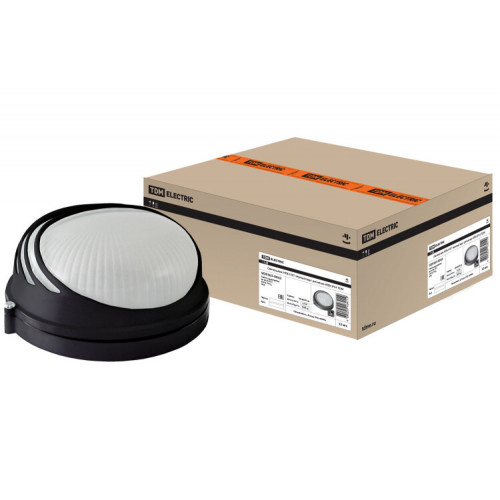 Светильник пылевлагозащищенный под лампу для ЖКХ НПБ1307 черный/круг ресничка 60Вт IP54 | SQ0303-0052 | TDM