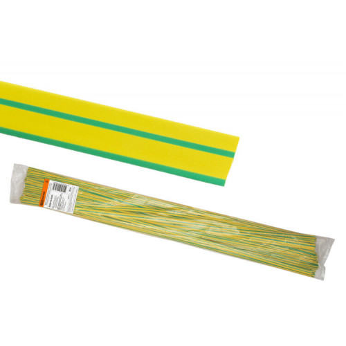 Термоусаживаемая трубка ТУТнг 20/10 желто-зеленая по 1м (50 м/упак) | SQ0518-0252 | TDM