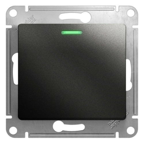 Glossa Антрацит Выключатель 1-клавишный с подсветкой сх.1а, 10AX | GSL000713 | Schneider Electric