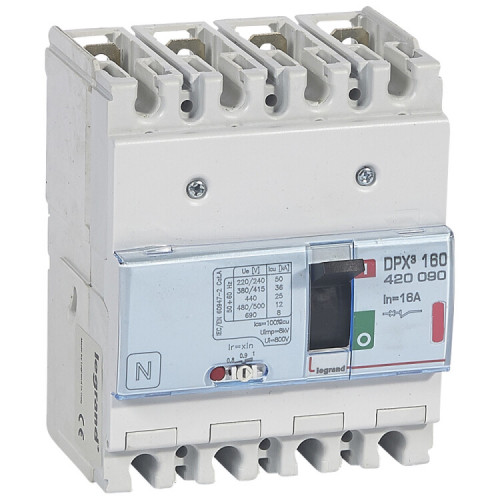 Автоматический выключатель DPX3 160 - термомагнитный расцепитель - 36 кА - 400 В~ - 4П - 16 А | 420090 | Legrand