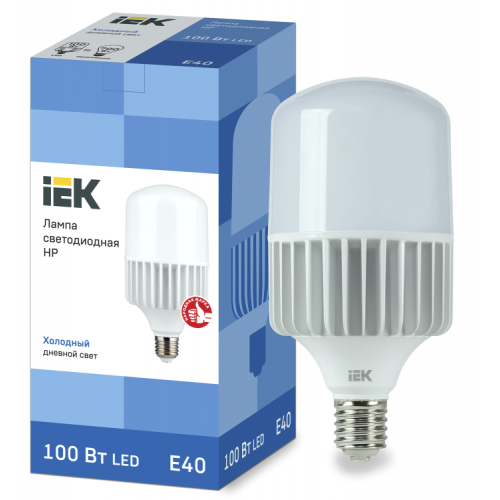 Лампа светодиодная промышленная HP 100Вт 230В 6500К E40 | LLE-HP-100-230-65-E40 | IEK