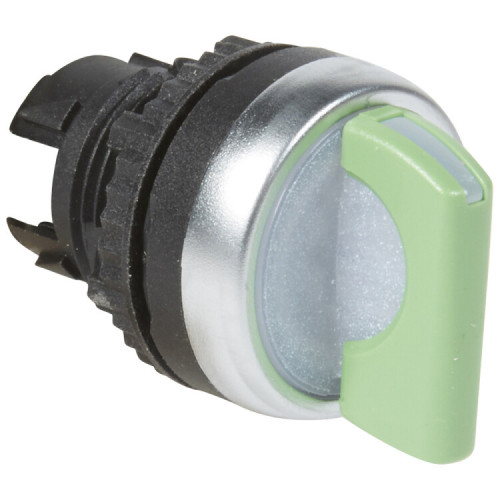 Переключатель - Osmoz - для комплектации - с подсветкой - 3 положения с возвратом справа и слева в центр - 45° - зеленый | 024058 | Legrand