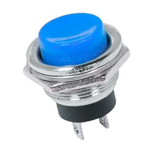 Выключатель-кнопка металл 250V 2А (2с) (ON)-OFF ?16.2 синяя | 36-3352 | REXANT