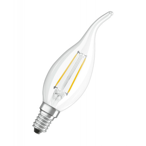 Лампа светодиодная филаментная LED STAR Classic BA 5W, прозрачная колба, Е14 LSCLBA60 CL 5W/827 230VFILE1410X1RU | 4058075212336 | Osram