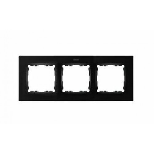 Рамка на 3 поста черного матового цвета S82 Concept