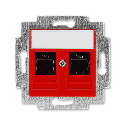 ABB Levit Красный Розетка комп. 2-ая 2хRJ45 категория 5e | 5014H-A51018 65W | 2CHH295118A6065 | ABB