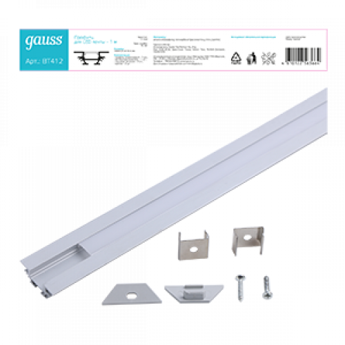 Профиль для ленты LED угловой - 1m 1/50 | BT412 | Gauss