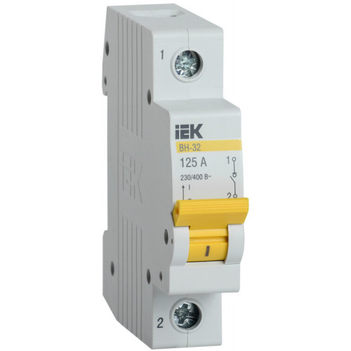 Выключатель нагрузки модульный (мини-рубильник) ВН-32 1Р 125А | MNV10-1-125 | IEK