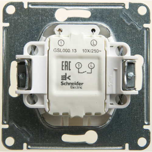 Glossa Перламутр Выключатель 1-клавишный с подсветкой сх.1а, 10AX | GSL000613 | Schneider Electric