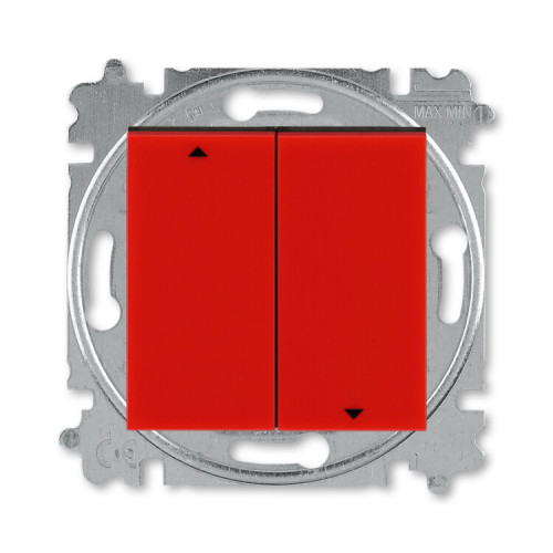 ABB Levit Красный / дымчатый чёрный Выключатель жалюзи 2-кл. без фиксации клавиш | 3559H-A88445 65W | 2CHH598845A6065 | ABB