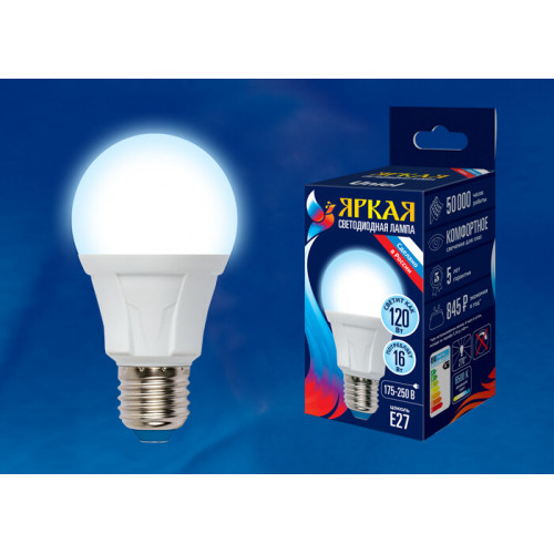 Лампа светодиодная LED-A60 16W/6500K/E27/FR PLP01WH LED. 