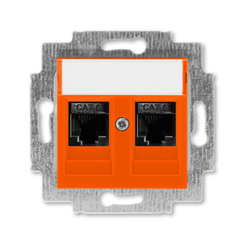 ABB Levit Оранжевый Розетка комп. 2-ая 2хRJ45 категория 6 | 5014H-A61018 66W | 2CHH296118A6066 | ABB