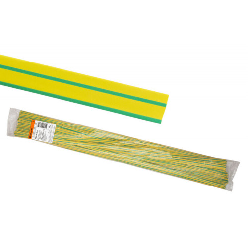 Термоусаживаемая трубка ТУТнг 10/5 желто-зеленая по 1м (50 м/упак) | SQ0518-0217 | TDM