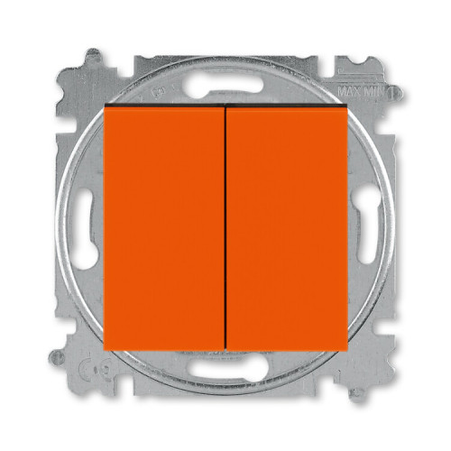 ABB Levit Оранжевый / дымчатый чёрный Переключатель 2-кл. | 3559H-A52445 66W | 2CHH595245A6066 | ABB