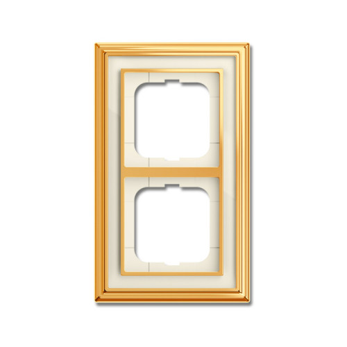 Рамка 2-постовая, серия Династия, Латунь полированная, белое стекло | 1754-0-4561 | 2CKA001754A4561 | ABB