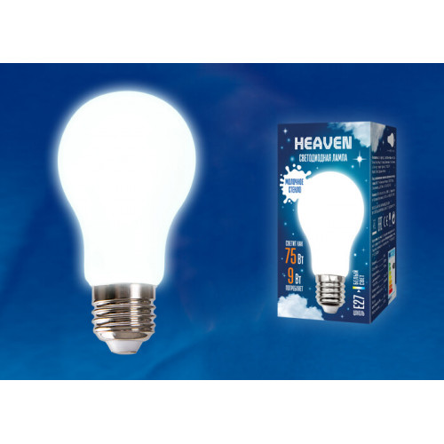 Лампа светодиодная LED-A60-9W/4000K/E27/FR GLH01WH LED. 