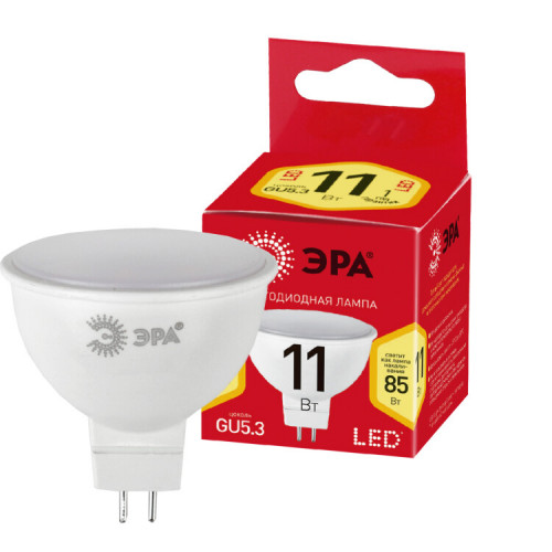 Лампа светодиодная ЭКО ECO LED MR16-11W-827-GU5.3 GU5.3 11Вт софит теплый белый свет | Б0040879 | ЭРА