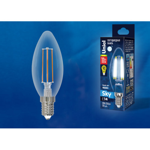 Лампа светодиодная LED-C35-11W/4000K/E14/CL PLS02WH LED. 