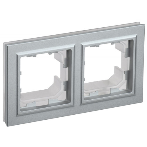 BRITE Рамка 2-мест. IP44 РУ-2-БрА-44 алюминий | BR-M22-44-K47 | IEK