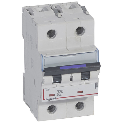 Выключатель автоматический двухполюсный DX3 20А B 50кА (3 мод) | 410099 | Legrand