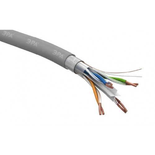 Кабель витая пара F-4-PVC-6 F/UTP 4x2x23 AWG Cat 6 CU PVC 305 метров | Б0053026 | ЭРА