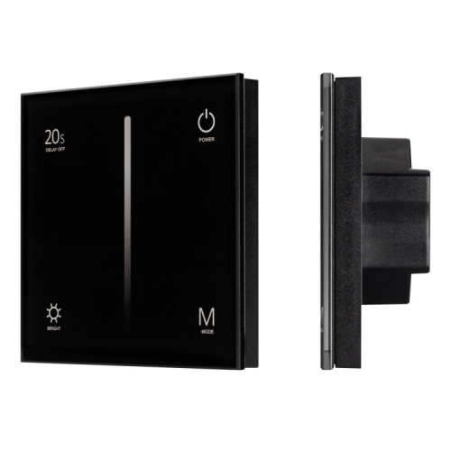 Панель SMART-P6-DIM-G-IN Black (12-24V, 4x3A, Sens, 2.4G) (Arlight, IP20 Пластик, 5 лет) | 034780 | Arlight