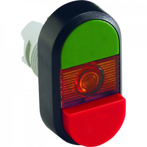 Кнопка двойная MPD13-11R (зеленая/красная-выступающая) красная-в ыступающая линза с текстом (I/O) | 1SFA611142R1101 | ABB
