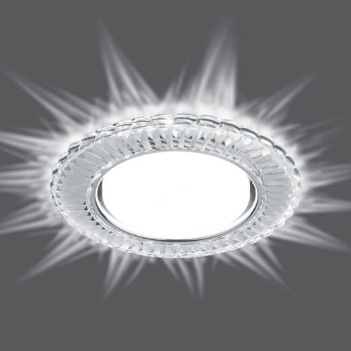 Светильник встраиваемый с белой LED подсветкой CD4044 потолочный GX53 без лампы, прозрачный, хром | 41306 | Feron