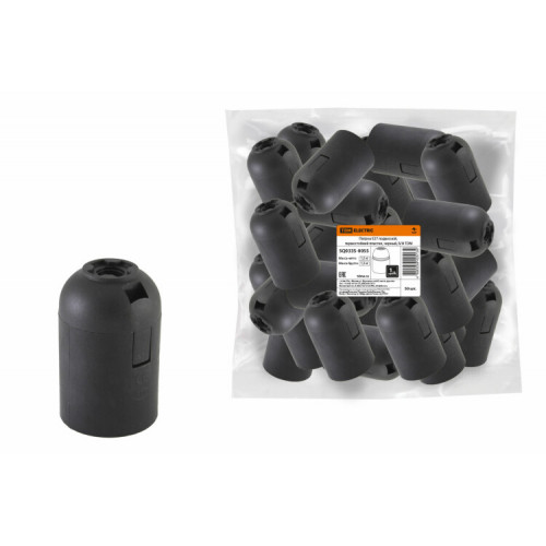 Патрон Е27 подвесной, термостойкий пластик, черный, Б/Н | SQ0335-0055 | TDM