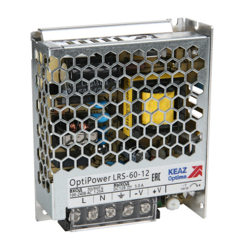Блок питания панельный OptiPower LRS 60-12 5A | 328873 | КЭАЗ