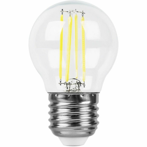 Лампа светодиодная LB-509 (9W) 230V E27 2700K филамент G45 прозрачная | 38003 | FERON