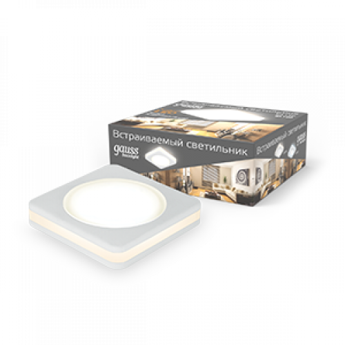 Светильник точечный встраиваемый светодиодный Backlight BL100 Квадрат. Белый, 5W, LED 3000K | BL100 | Gauss