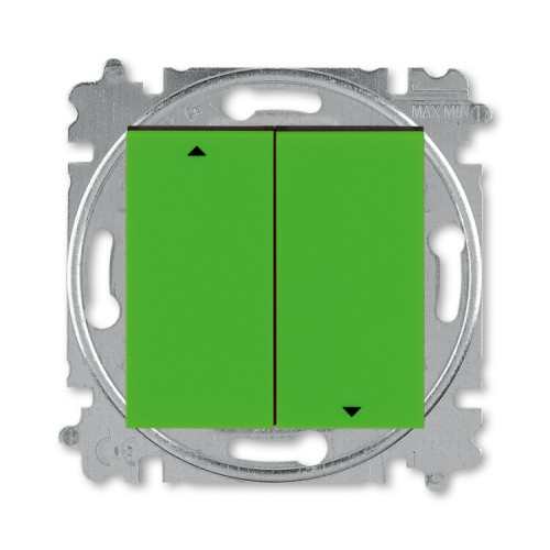ABB Levit Зелёный / дымчатый чёрный Выключатель жалюзи 2-кл. с фиксацией клавиш | 3559H-A89445 67W | 2CHH598945A6067 | ABB
