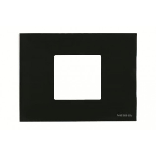 Рамка итальянского стандарта 3M, 2-модульная, базовая, серия Zenit, цвет стекло чёрное | 2CLA247200N3101 | ABB
