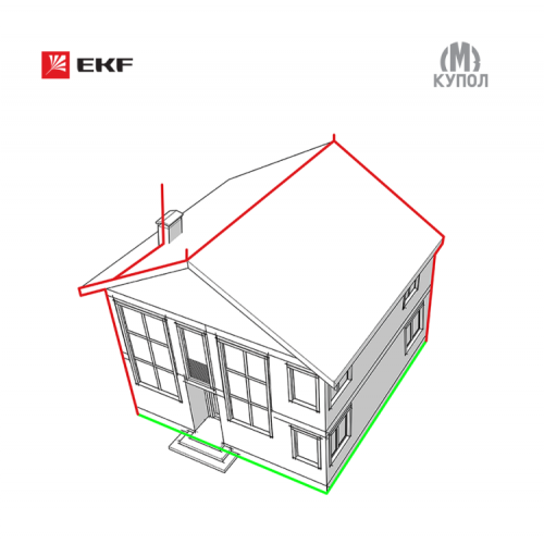 Комплект молниезащиты частного дома габ. 8х8м PROxima| lp-8x8 | EKF