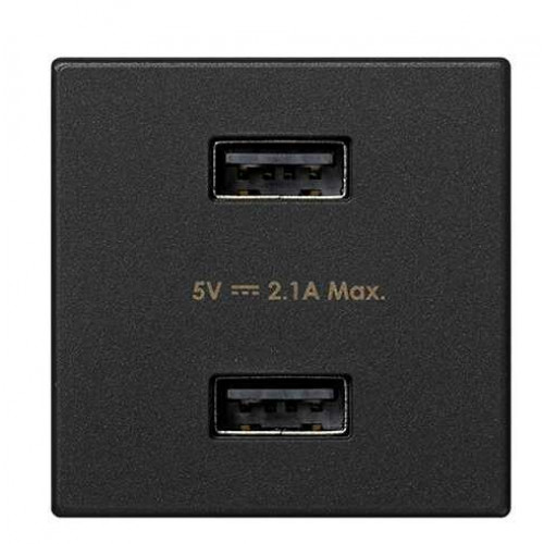Simon Connect Зарядное устройство 2хUSB, К45, 5 В, 2,1 А, графит | K126E-14 | Simon