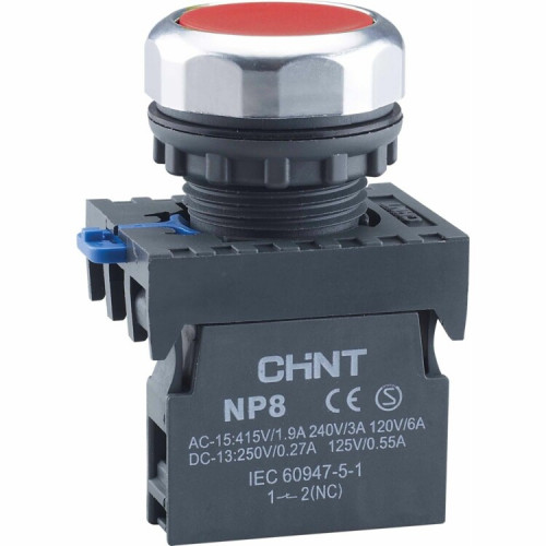 Кнопка управления NP8-01BND 1НЗ красная AC/DC24В(LED) IP65 (R) | 667239 | CHINT