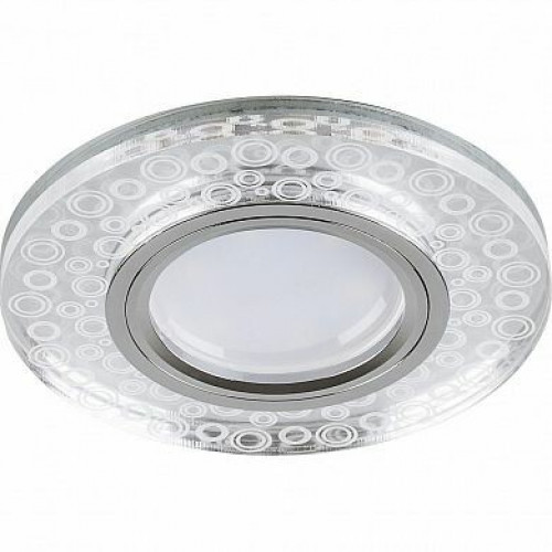 Светильник точечный встраиваемый под лампу, с LED подсветкой CD961 15LED*2835SMD 4000K, MR16 50W G5.3, прозрачный, хром | 32994 | FERON