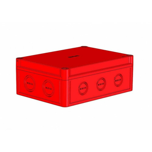 Коробка 190х140х73 ПК поликорбанат,красный цвет корпуса и крышки,крышка низкая,DIN-рейка РП1 | КР2802-743 | HEGEL