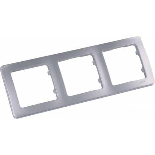 Рамка трёхместная, скрытой установки, цвет серебро | Р403-06 | HEGEL