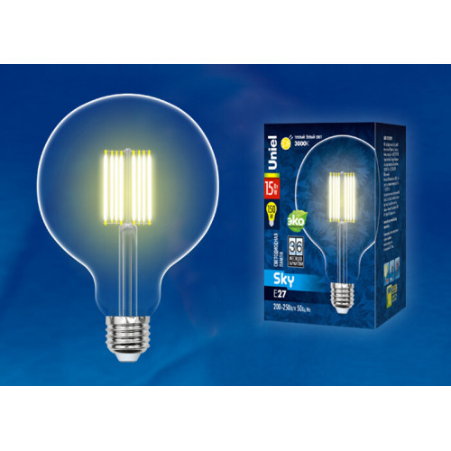 Лампа светодиодная LED-G125-15W/3000K/E27/CL PLS02WH LED. 